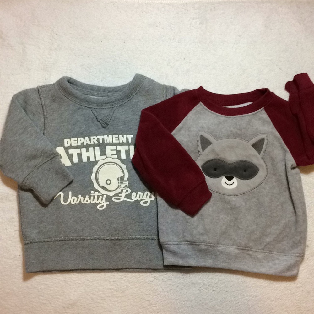 6-9month 2pc winter warm long sleeve shirt bundle